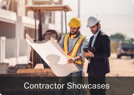 Contractor showcasing project plans